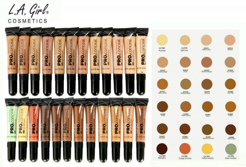 La Girl Pro Concealer Colour Chart