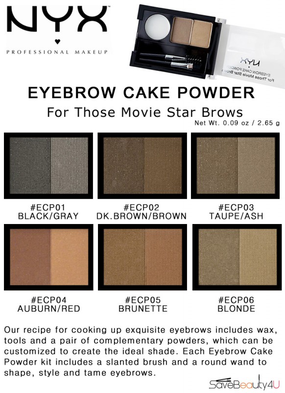 NYX Professional Makeup Eyebrow Cake Powder Dark Brown Brown