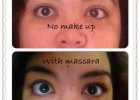 With and without mascara