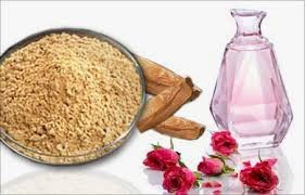 sandalwood and rose water face mask