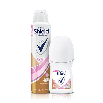 Shield Even Tone roll-on and aerosol for women