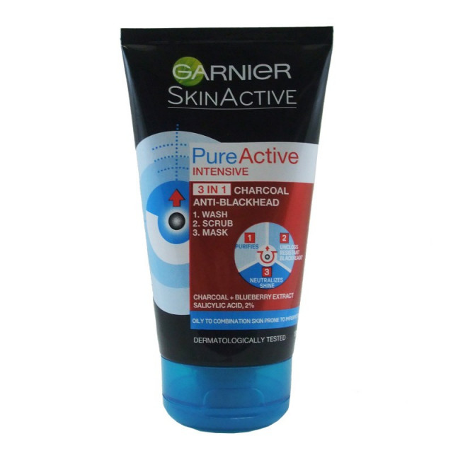 Garnier Pure Active Intensive 3-in-1 Charcoal Anti-Blackhead cleanser