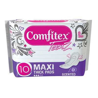 Comfitex Teenz Cotton Soft Maxi Pads, Scented or Unscented