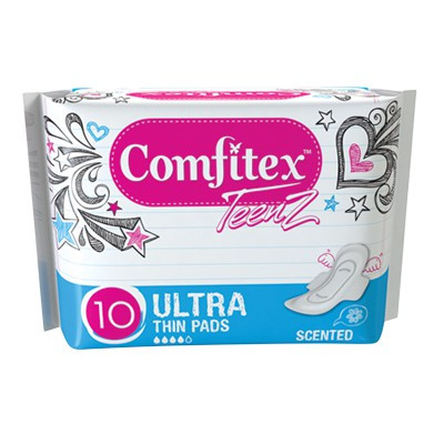Comfitex Teenz Cotton Soft Ultra Pads, Scented or Unscented