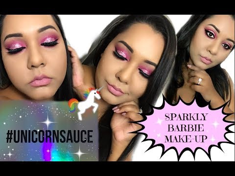 Sparkly Pink makeup Tutorial|| ft Switch beauty unicorn sauce palette and NYX glitter primer and glitter