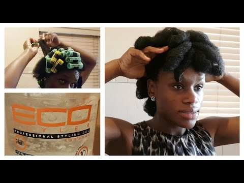 4c Natural Hair l Roller Set Updo feat Eco Styler Gel l Fail l Nigerian / South African Youtuber
