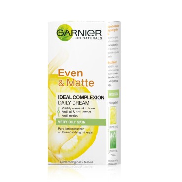 Garnier Even and Matte Ideal Complexion Daily Cream for Very Oily Skin Review Beauty Bulletin Moisturizers Day Creams Night Creams Beauty Bulletin